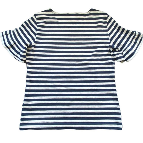 J.CREW Navy & White Striped Short-Sleeve Top - Picture 3 of 6